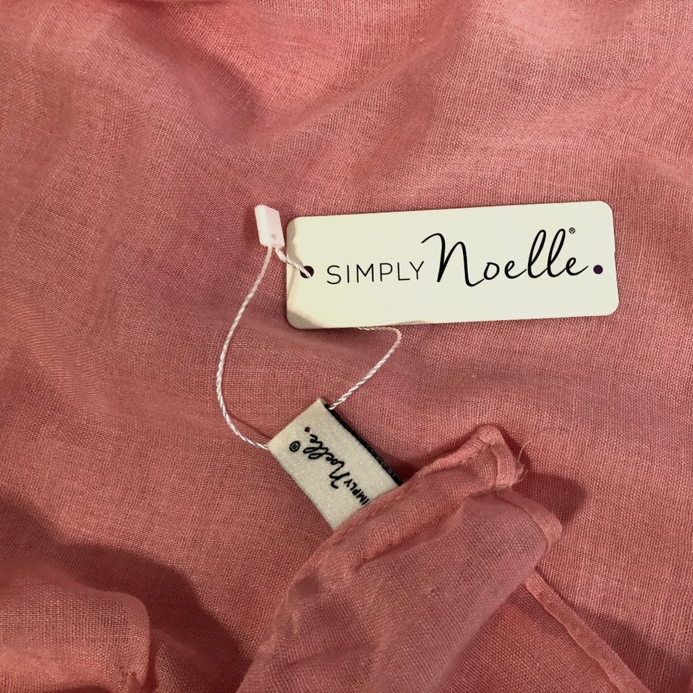 Simply Noelle PInk Infinity Scarf Lace Trim Cotton Blend New With Tags 32" x 16"